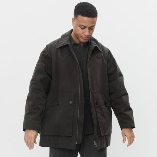 Hansen oversized field jacket dark grey model derek Hansen