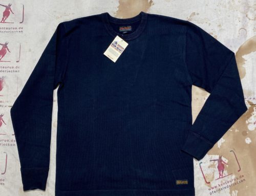 Iron Heart IHTL-1501 11oz cotton knit long sleeved crew neck sweater black