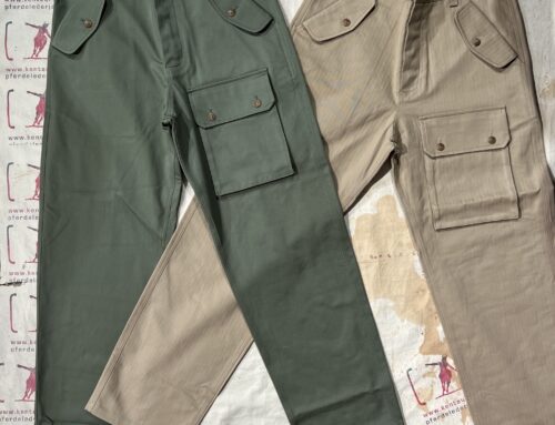A Piece of Chic commando pants olive khaki and beige