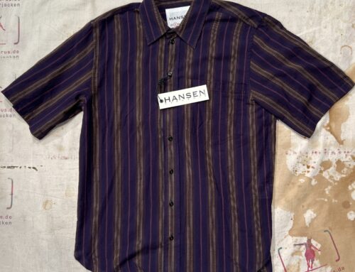 Hansen  reidar loose fit short sleeve shirt  purple stripes