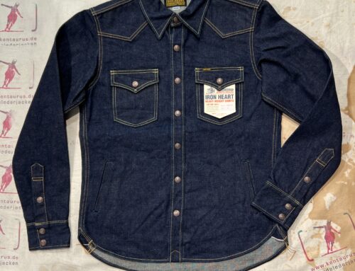 Iron Heart IHSH-292- IND  18oz vintage selvedge denim CPO western style shirt indigo