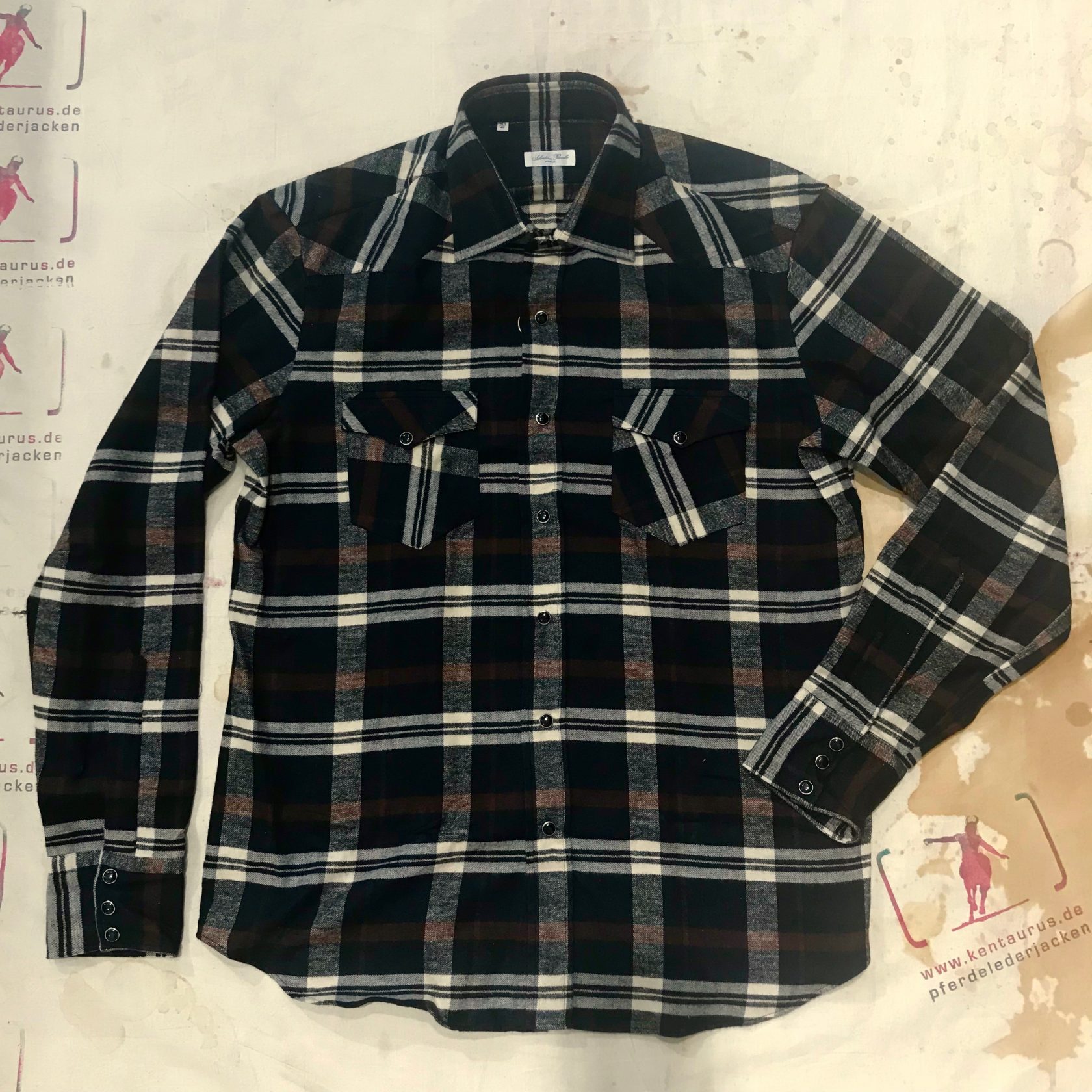S.Piccolo brown/black flannel shirt