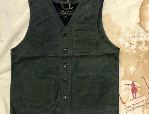 Pike Brothers olive waxed cotton vest