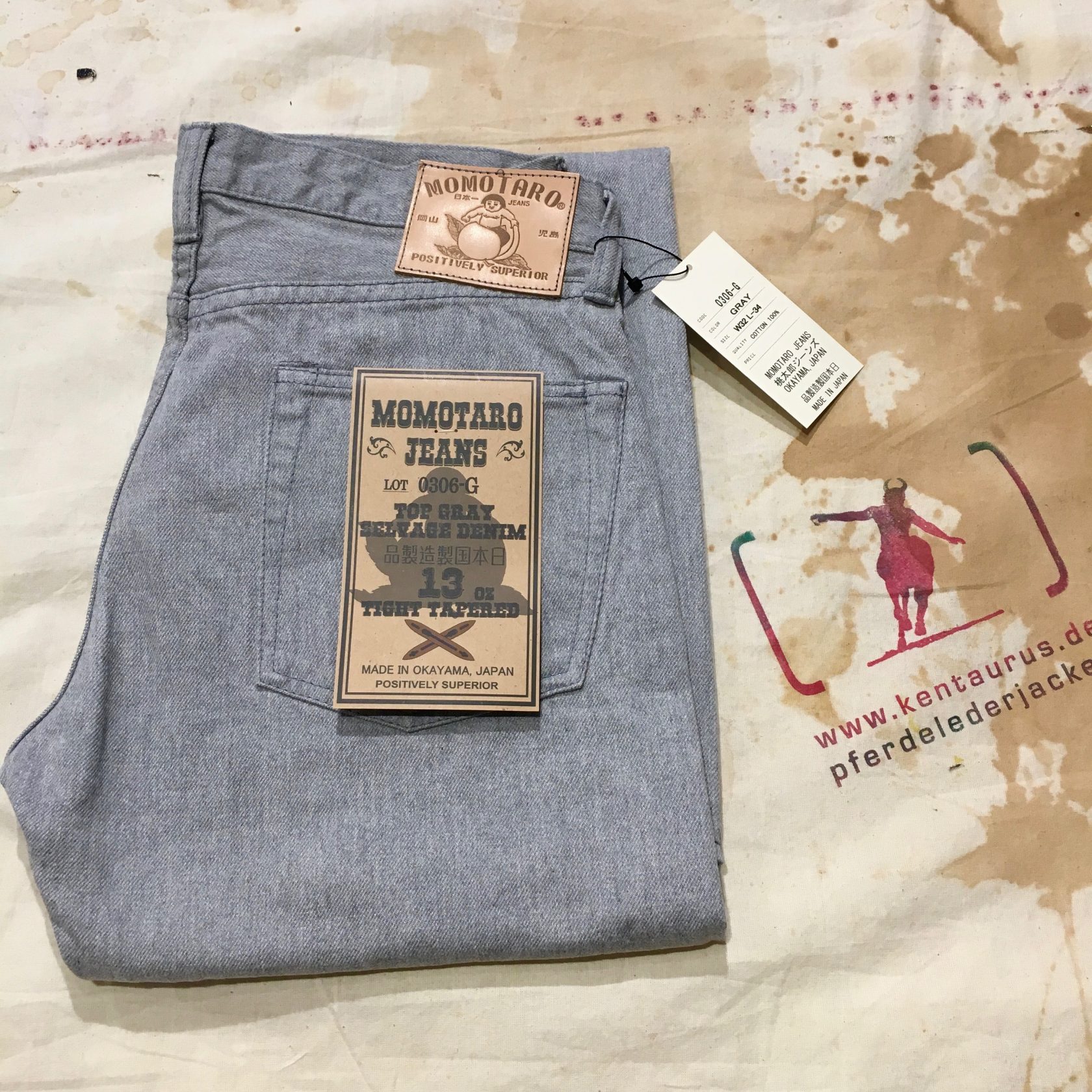 Momotaro grey selvedge jeans