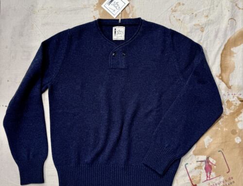 Max Rohr mit G.R.P. 2 buttons pullover merino wool blue melange