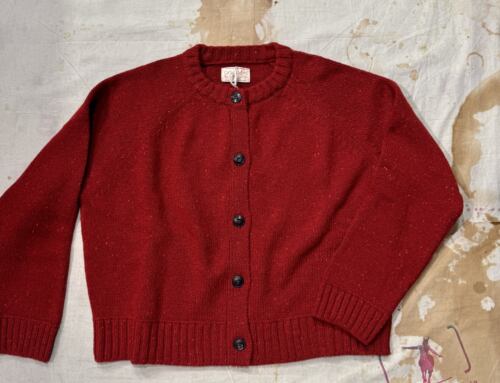 Casa Isaac ( mit G.R.P.) woman cardigan oversize red merino wool