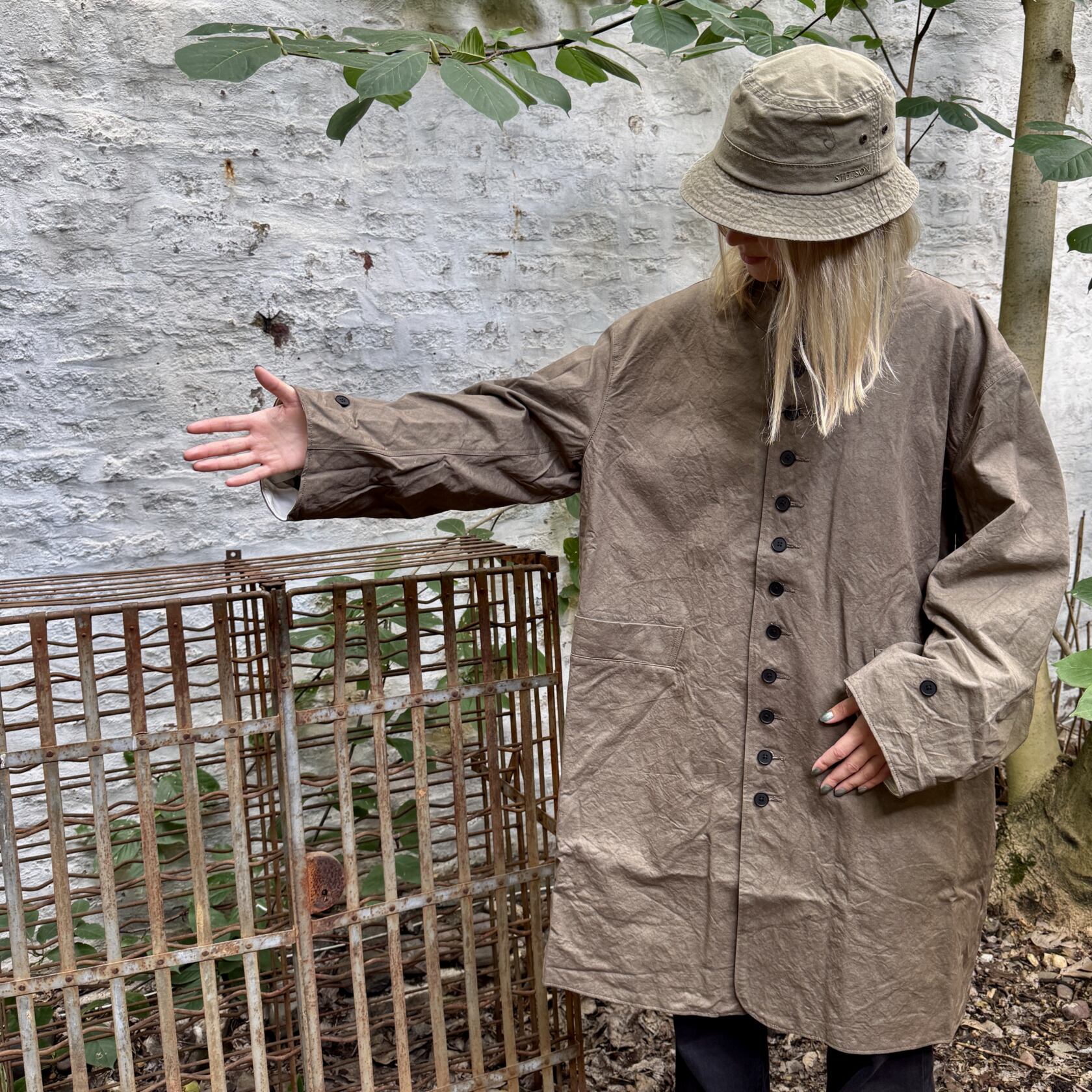 IKlasica coat hand dyed density cotton twill dust Klasica