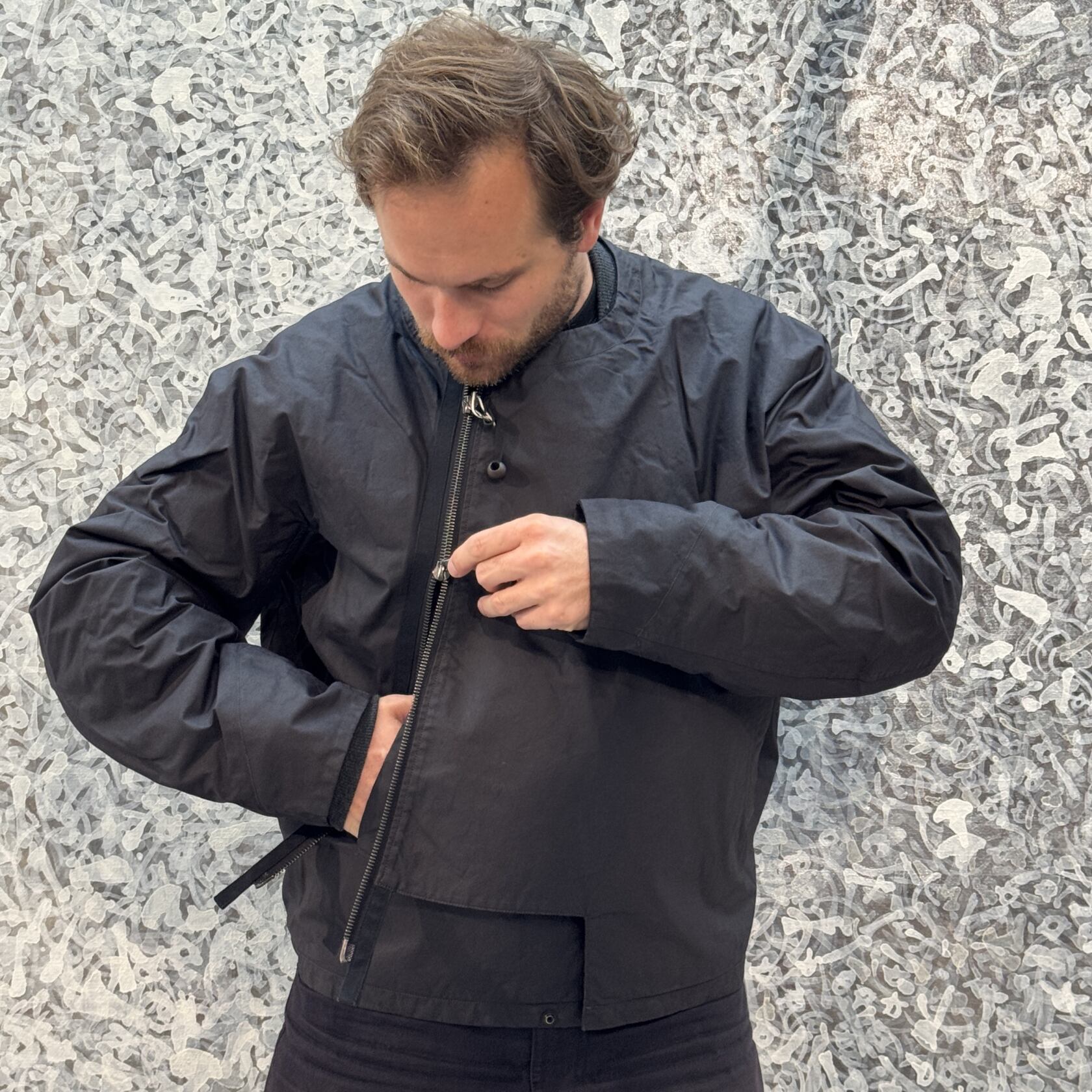 MotivMfg armour jacket halley stevenson waxed cotton dark grey aubergine MotivMfg