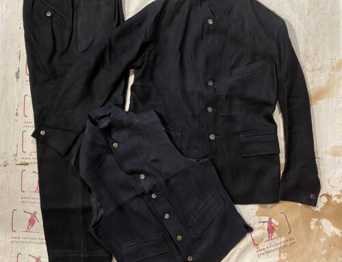 MotivMfg peak lapel jacket and peak lapel vest and messers trousers linen canvas black