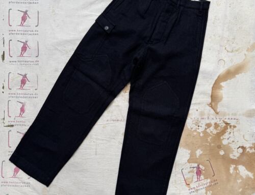 MotivMfg dessin army trousers linen wool herringbone black