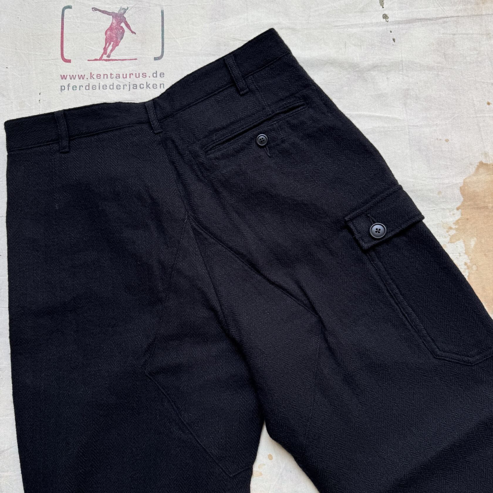 IMotivMfg dessin army trousers linen wool herringbone black MotivMfg