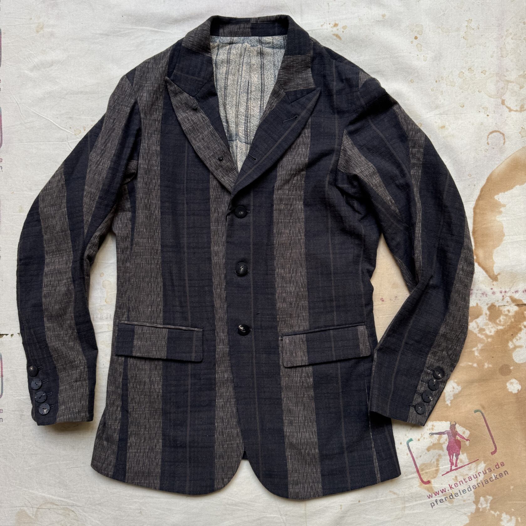 Devoa jacket and pants striped cotton Devoa