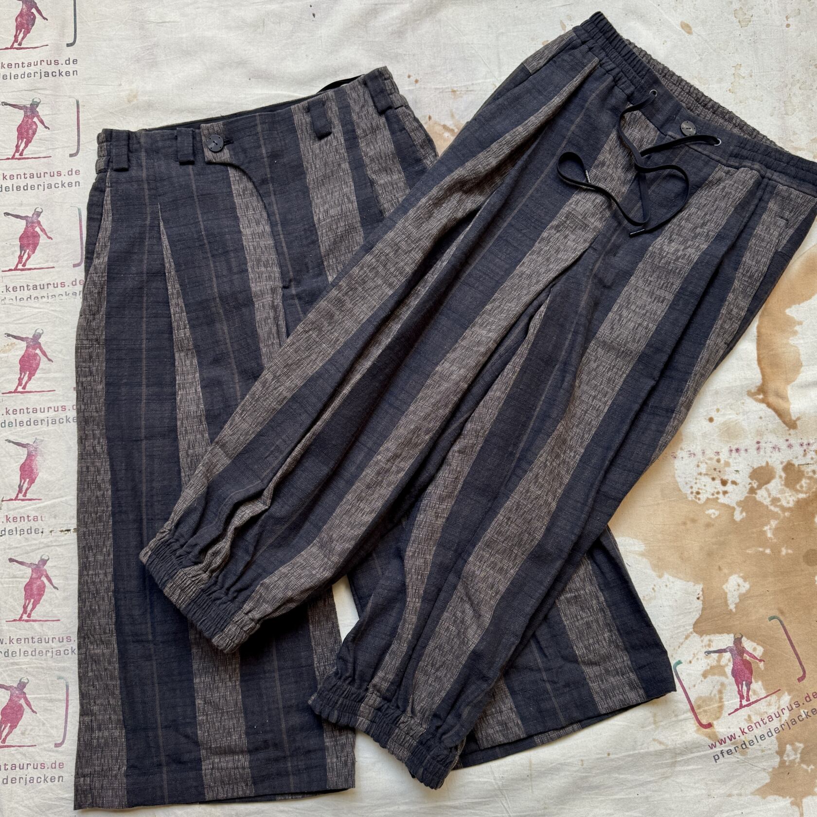 Devoa jacket and pants striped cotton Devoa