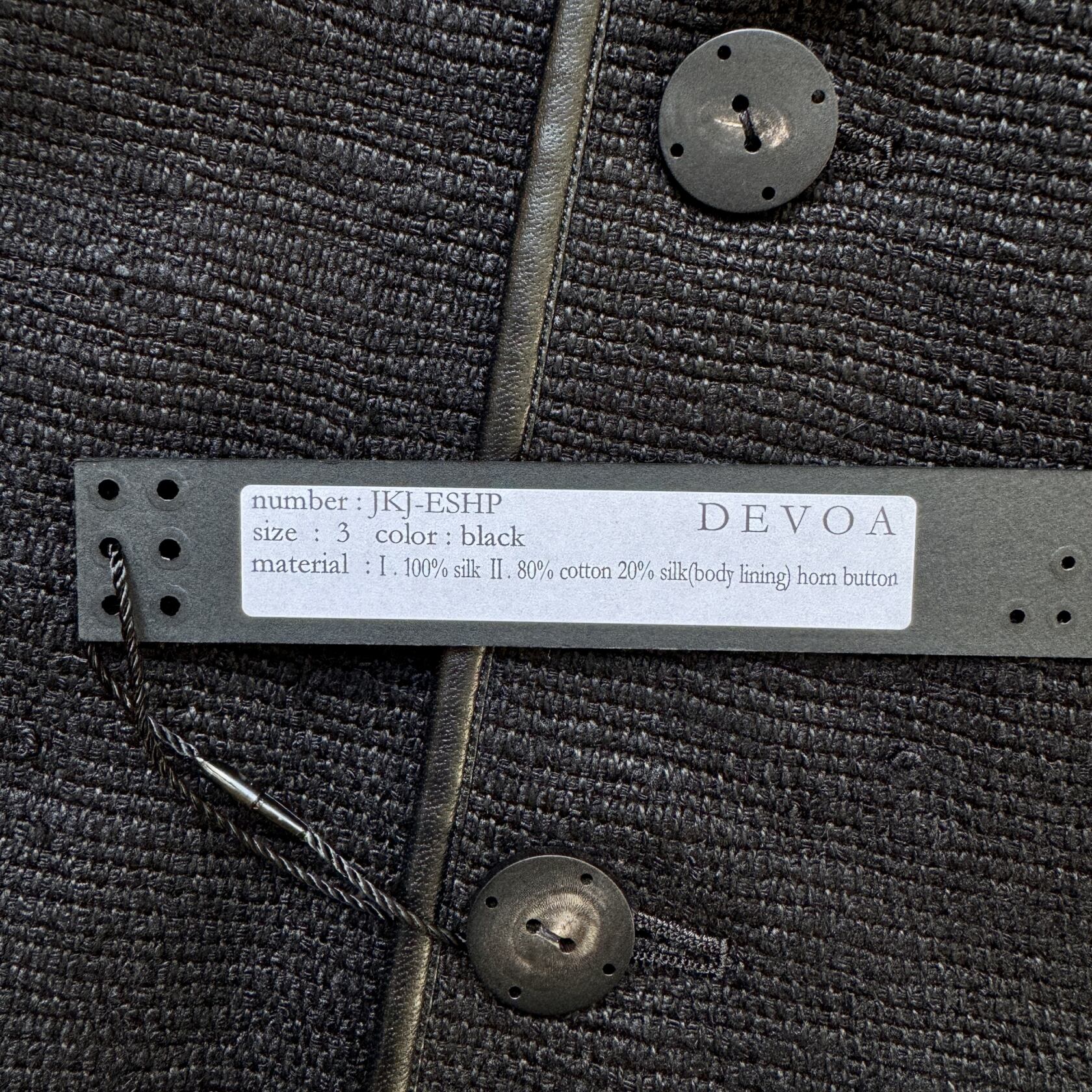Devoa JKJ-ESHP black silk jacket Devoa
