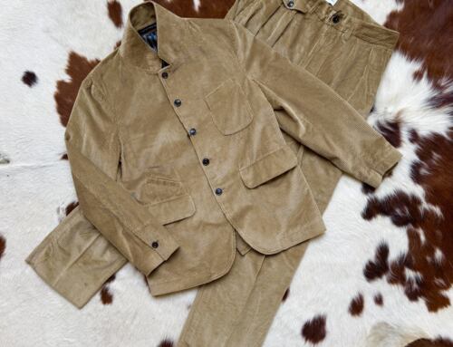 First Pat- rn horloger jacket and allen pant soft cord beige