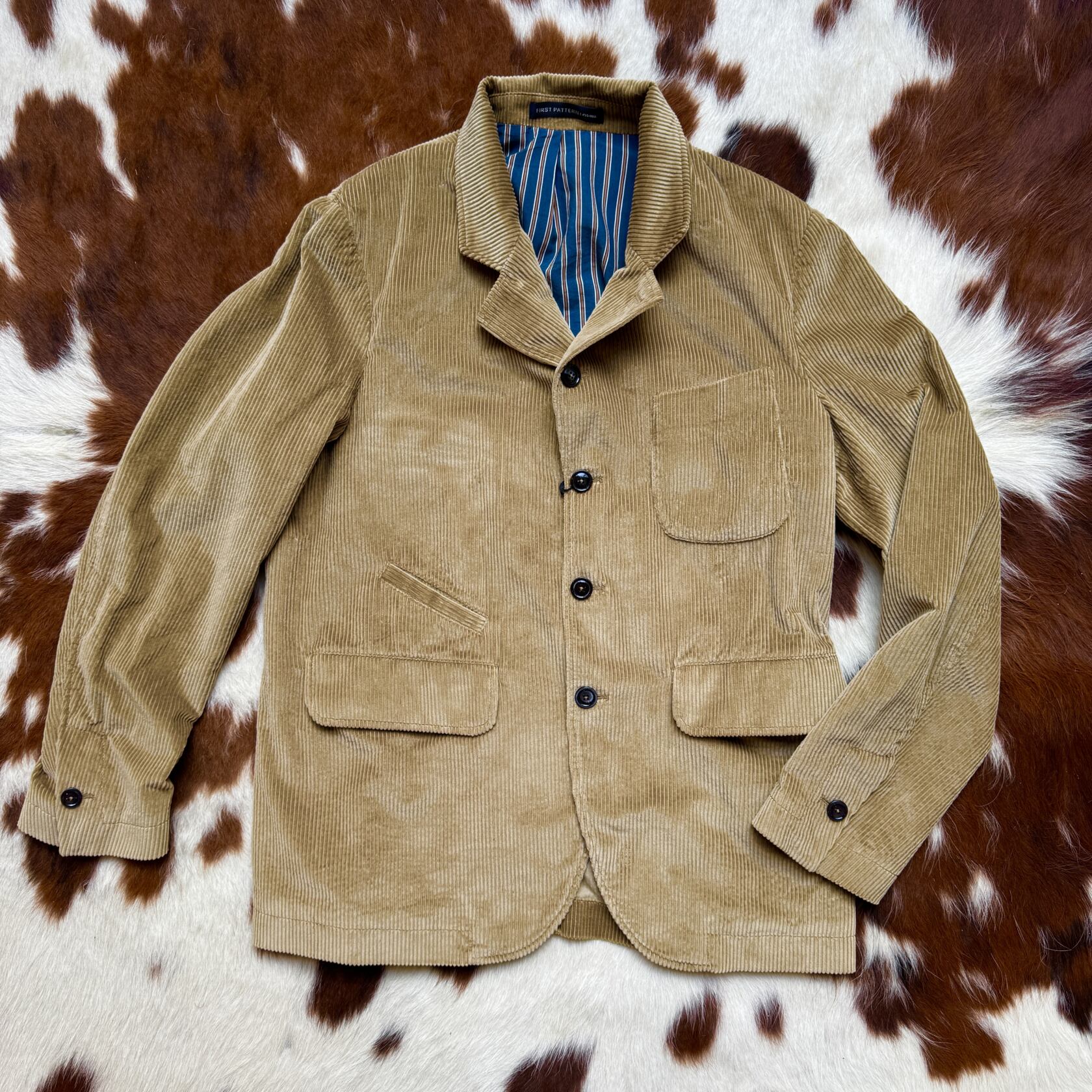First Pat- rn horloger jacket and allen pant soft cord beige First Pat- rn