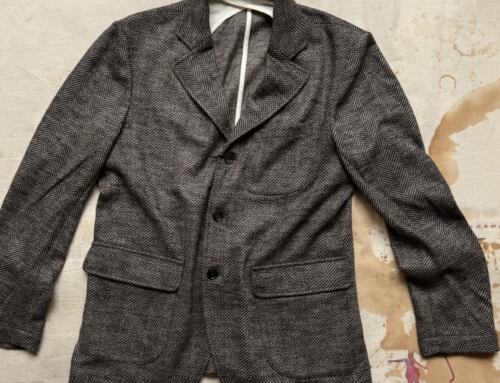 First Pat- rn evans blazer ash brown herringbone wool