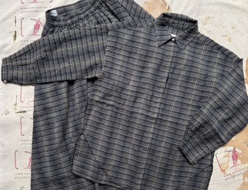 First Pat- rn forma skirt and modula shirt fused check wool cotton  grey brown