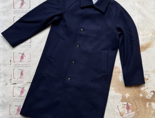 Hansen long lined wool coat solid blue model sigurd