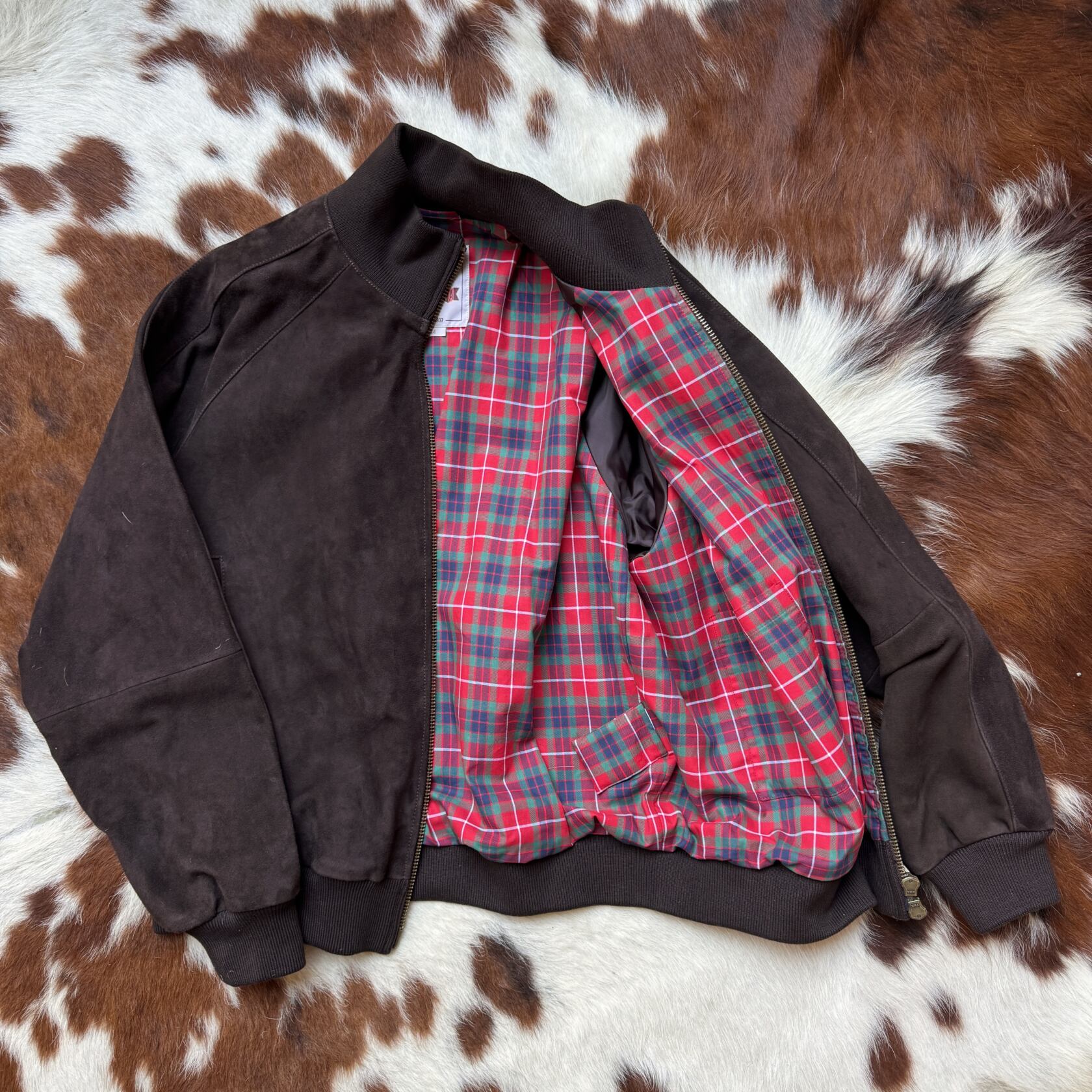 Baracuta rugged track jacket suede brown cigar Baracuta