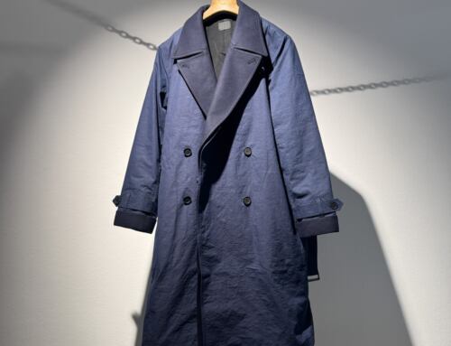 Yamauchi  maximum depth natural indigo dyed 3 way docking trench coat face cotton/wool