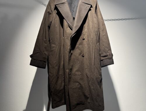 Yamauchi maximum depth doro mud dyed 3 way docking trench coat face- cotton/wool