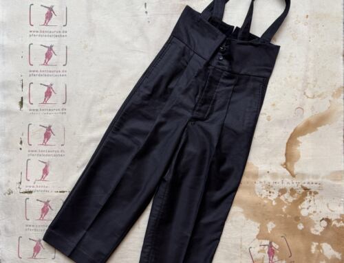 Haversack 462623 high waist pant with suspenders black cotton