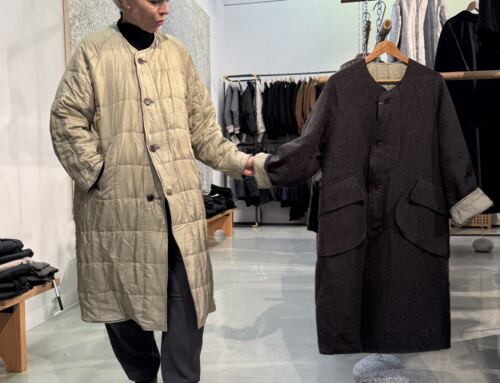 Haversack padded and reversible wool silk coat 472630
