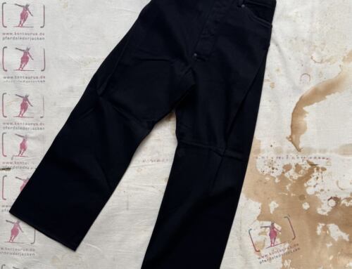 MotivMfg 5 pocket wrap  trousers tailorable denim black