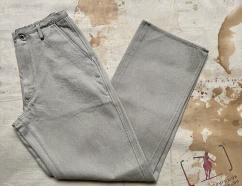 MotivMfg uni denim trousers cotton wool oyster