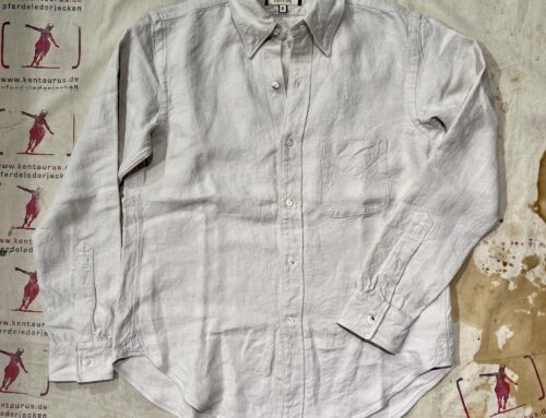 MotivMfg button down shirt brushed linen off white