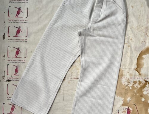 MotivMfg doric denim trousers original herringbone natural charcoal 50/50 cotton linen