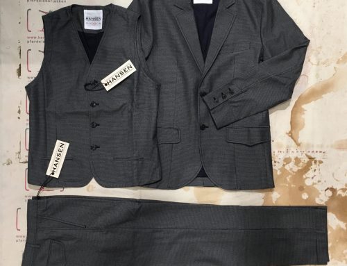 Hansen  3 piece cotton suit indigo/grey