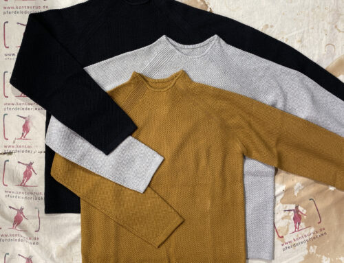 MotivMfg 7 ply mock sweater linen cotton black grey ochre