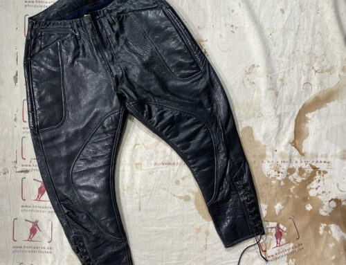 Les motocyclettistes culotte competition black lambskin