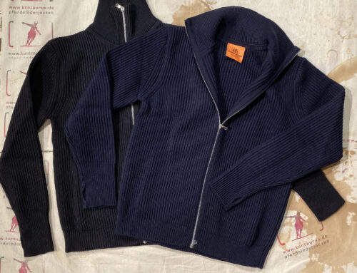 Andersen&Andersen navy sweater full zip navy and black