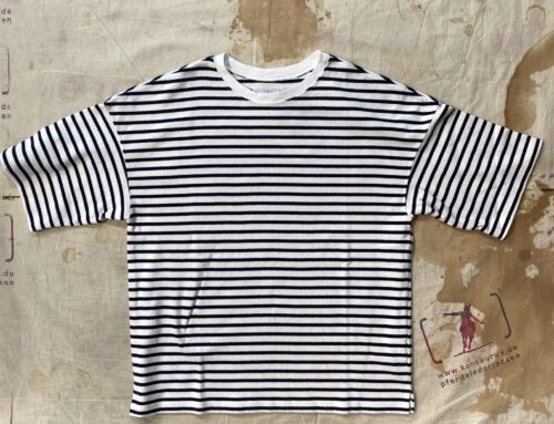 Setto Momotaro drop stripe T- shirt black and white