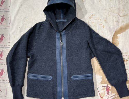 MotivMfg pilgramage hoodie wool boucle knit sea blue
